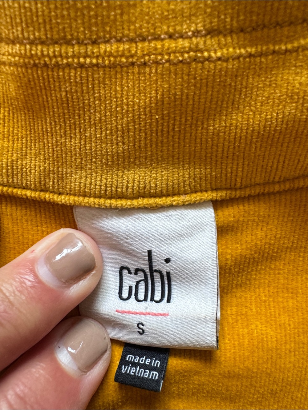 CAbi Small Golden Yellow Top with Label Detail Size: Small - Picture 2 of 12